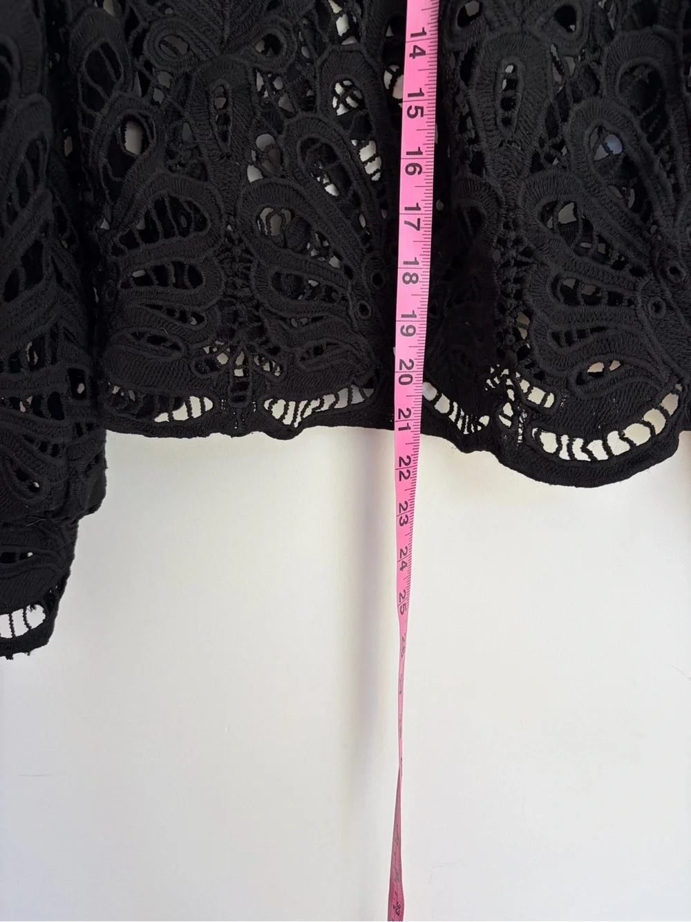 Anthropologie Black Embroidered Lace Blouse Victorian Boho Romantic Top